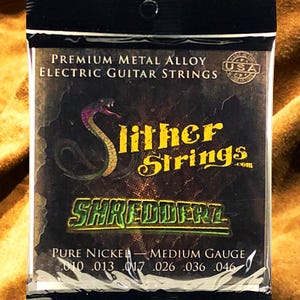 Slither Strings Shredderz – Medium Gauge Electric Guitar Strings, Made in USA for Pro-Level Tone & Durability (010-.046)