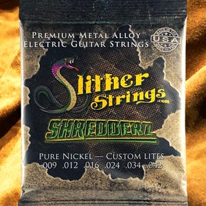 Slither Strings Shredderz – Custom Lite Electric Guitar Strings, Made in USA for Superior Tone & Durability (009-.042)