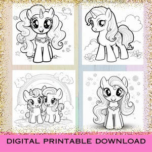 Unicorn Digital & Printable Coloring Pages for Kids, birthday Party Activity, classroom, boys/girls Birthday Party, Kids Coloring Pages