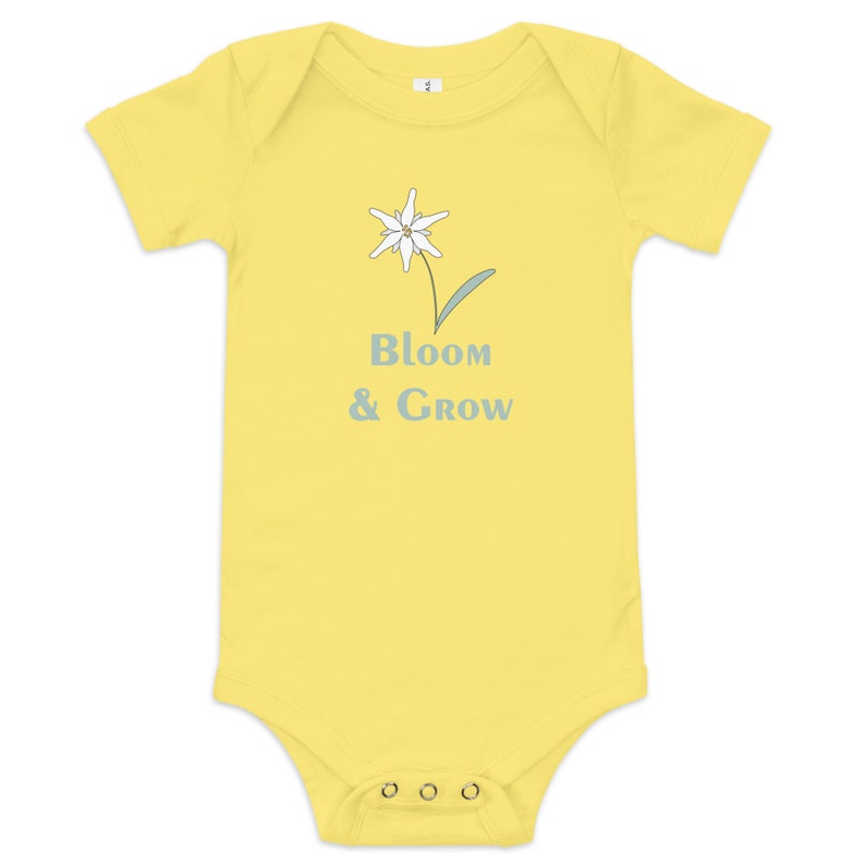 Edelweiss Bloom & Grow Baby Short-Sleeve One Piece Cozy Infant Romper, Alpine Charm for Adorable Comfort and Thoughtful Gifting image 9