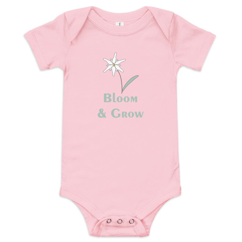 Edelweiss Bloom & Grow Baby Short-Sleeve One Piece Cozy Infant Romper, Alpine Charm for Adorable Comfort and Thoughtful Gifting image 8