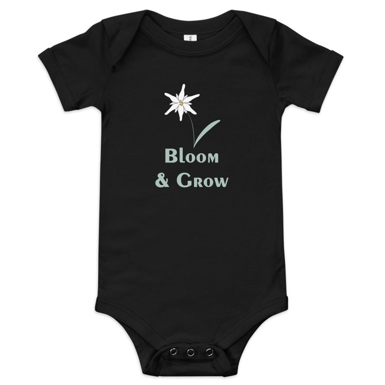 Edelweiss Bloom & Grow Baby Short-Sleeve One Piece Cozy Infant Romper, Alpine Charm for Adorable Comfort and Thoughtful Gifting image 4