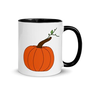 Pumpkin Mug with Color Inside and Your Choice of Word or Blank Black