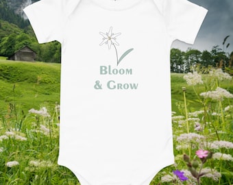 Edelweiss Bloom & Grow Baby Short-Sleeve One Piece - Cozy Infant Romper, Alpine Charm for Adorable Comfort and Thoughtful Gifting!