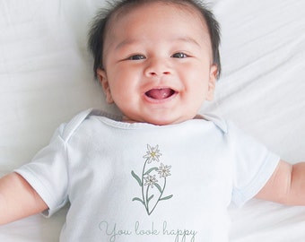 Edelweiss "You look happy to meet me" Baby Short-Sleeve One Piece