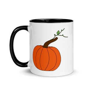 Pumpkin Mug with Color Inside and Your Choice of Word or Blank image 4