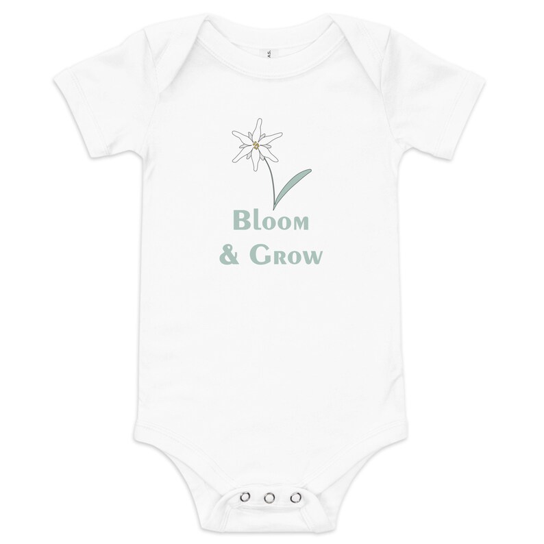 Edelweiss Bloom & Grow Baby Short-Sleeve One Piece Cozy Infant Romper, Alpine Charm for Adorable Comfort and Thoughtful Gifting image 3