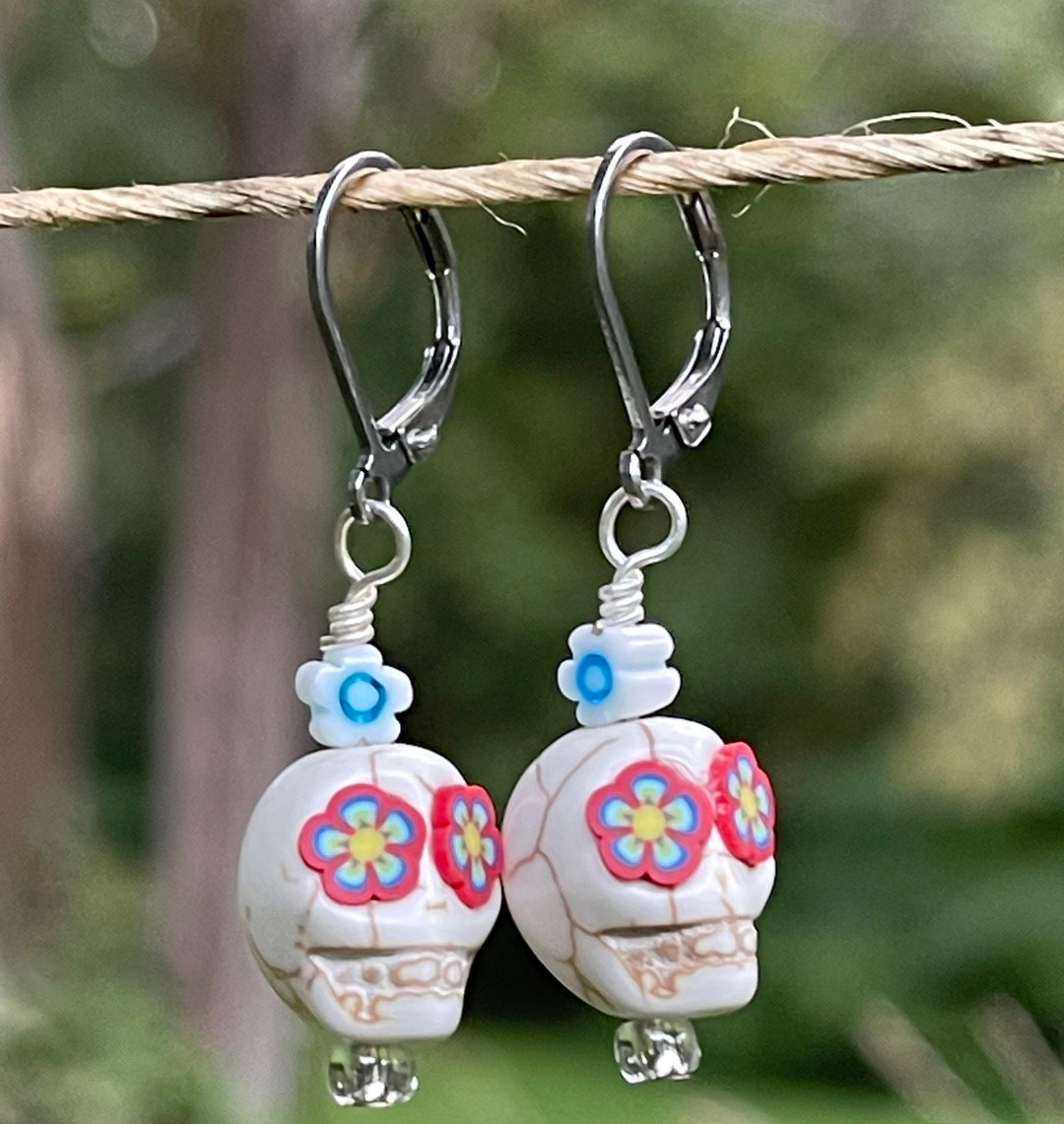 Sugar Skull Earrings - Day of the Dead - Dia De Muertos - Etsy