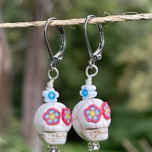 Sugar skull earrings - Day of the dead - Dia de Muertos