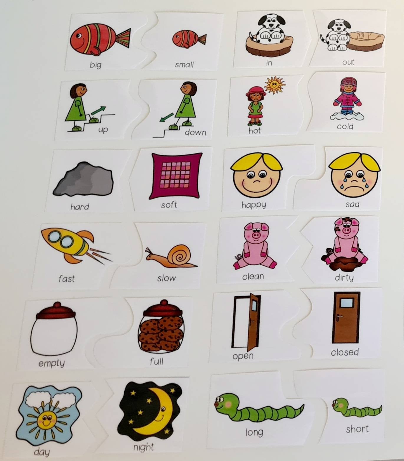 Opposite Cards Educational Learning Resources Teaching - Etsy UK