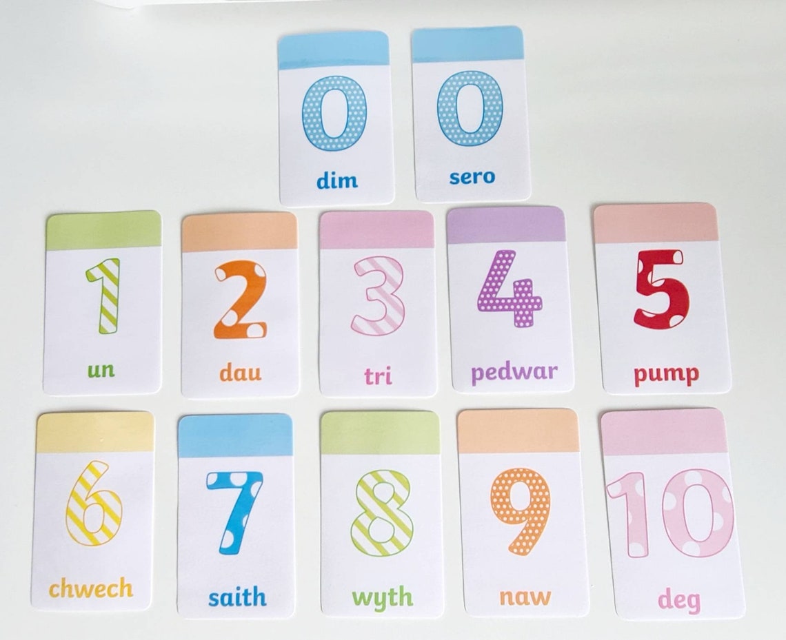 Welsh Number Flashcards Welsh Resource Learning Resources Etsy UK