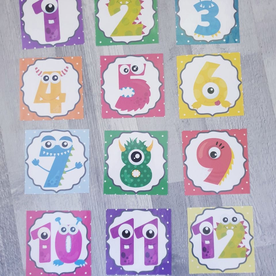Numbers 1 to 12 Educational Learning resources Teaching | Etsy