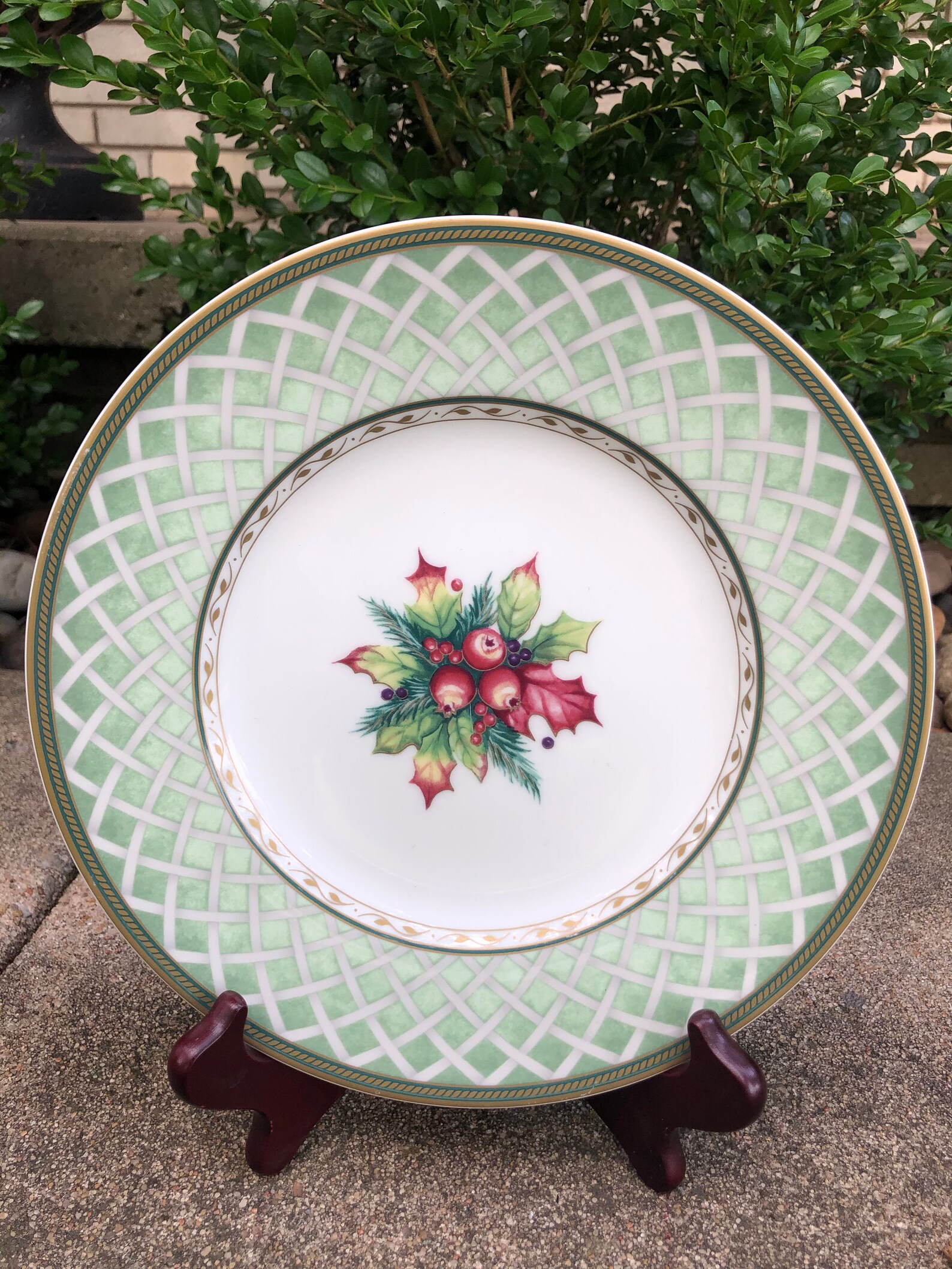 Fitz & Floyd Classic Choices 'winter Holiday' Green Etsy New Zealand