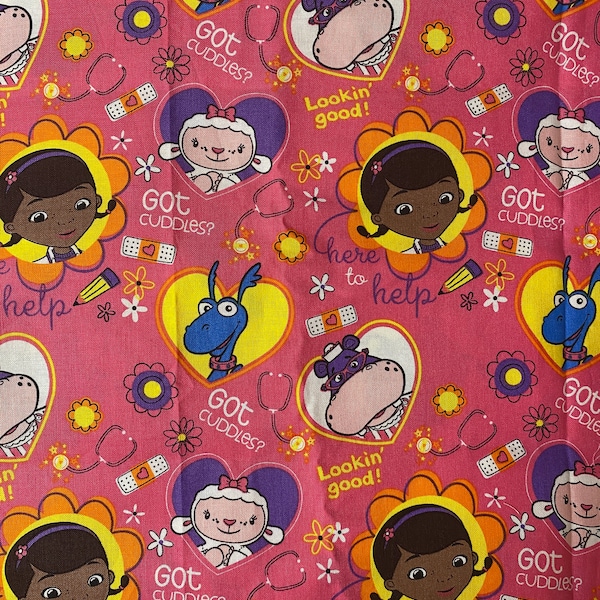 Doc McStuffins cotton fabric  HARD TO FIND!