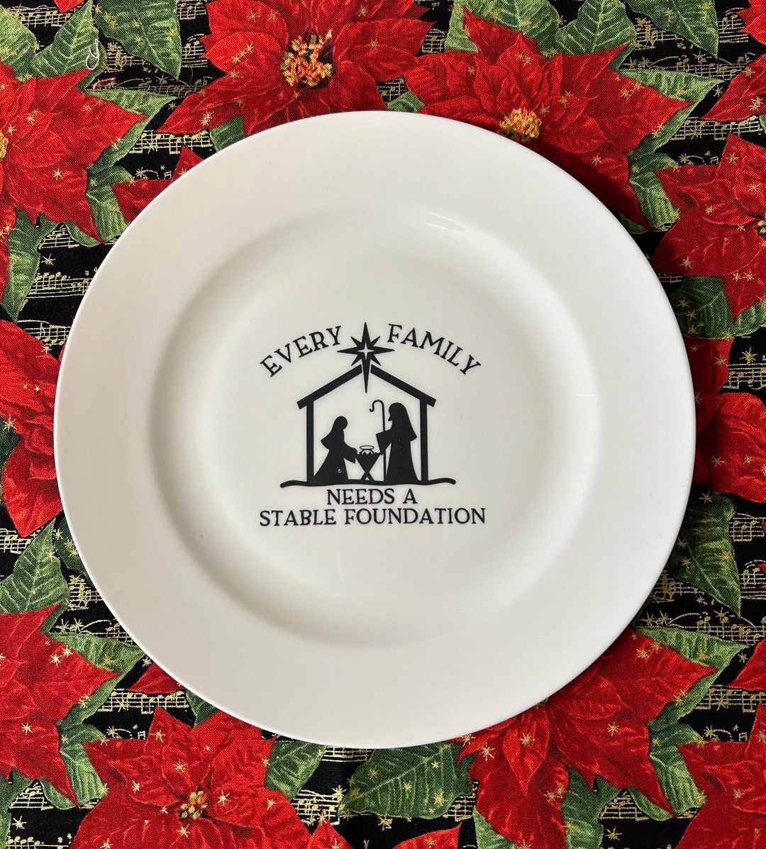 Christmas Salad/dessert Plate, Stable Foundation, Porcelain, China