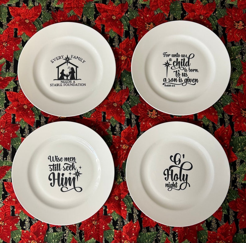Christmas Salad/dessert Plate, for Unto Us, 8 Porcelain Round