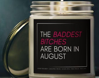 Candela zodiacale Leone Vergine, Le stronze più cattive nascono ad agosto, Candela di compleanno, Cera di cocco e albicocca, Colata a mano