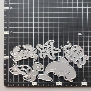 Marine Life Metall Schneideformen für DIY Scrapbooking, Scrapbooking Dies, DIY Kartenherstellung, Metallstanz, Delfin, Schildkröte, Oktopus, Wal