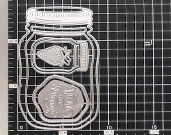 Mason Jar Metal Cutting Dies,Paper Craft Cutting Die, Embossing Stencil,Scrapbooking Dies,DIY Card Making, Bottle Strawberry Die Cut