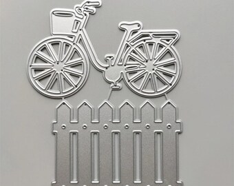 Bicycle Fence Metal Die Cuts,Paper Craft Cutting Dies Stencils for DIY Scrapbooking Photo Decorative Card Making Supplies