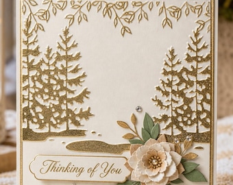 Woodland Pine Tree Embossing Folder 5.8x4.1" Forest Landscape Card Making Scrapbooking Paper Craft Tool
