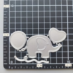 Metalen stansmessen olifant, Paper Craft snijmal, reliëfstencil, scrapbookingstansen, DIY-kaarten maken, olifantballonnen gestanst