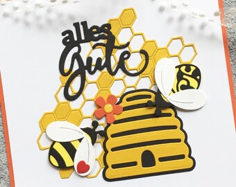 Bees Honeycomb Metal Cutting Dies,Paper Craft Cutting Die, Embossing Stencil,Scrapbooking Dies,DIY Card Making,Bee Happy Die Cut