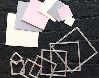 Square Frame Metal Die Cuts,Paper Craft Cutting Dies Stencils for DIY Scrapbooking Photo Decorative Card Making Supplies