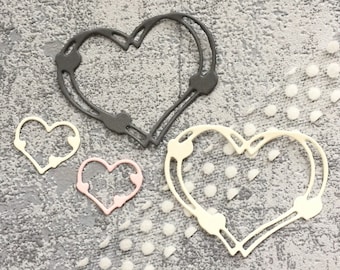 Love Heart Wreath Metal Die Cuts,Paper Craft Cutting Dies Stencils for DIY Scrapbooking Photo Decorative Card Making Supplies
