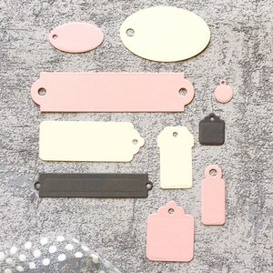 10 Pieces Labels Metal Cutting Dies,Paper Craft Cutting Die, Embossing Stencil,Scrapbooking Dies,DIY Card Making,Bookmark Label Tags Die Cut