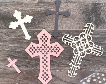 Bloemen kruis metalen stansmessen, Paper Craft snijmal, reliëfstencil, scrapbooking sterft, DIY-kaarten maken, kerkzegen gestanst