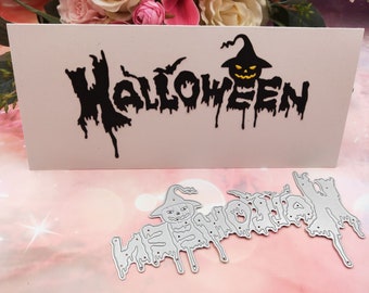Halloween Letter Metal Die Cuts, Cutting Dies for Card Making, Scrapbooking Paper Die Cut, Steel Stencil, Paper Craft Cutting Die