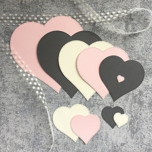 Moldes de corte de metal em forma de coração, matriz de corte de papel artesanal, estêncil de gravação, matrizes de álbum de recortes, fabricação de cartão DIY, moldura de coração de amor