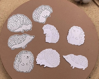 Cute Hedgehogs Metal Cutting Dies,Paper Craft Cutting Die, Embossing Stencil,Scrapbooking Dies,DIY Card Making,4Pcs Animals Hedgehog Die Cut