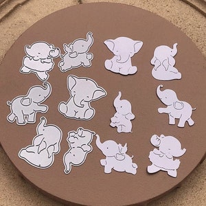 6pcs lindo elefantes corte de metal muere, papel artesanal de corte morir, stencil en relieve, scrapbooking muere, fabricación de tarjetas diy, animales elefante morir cortado