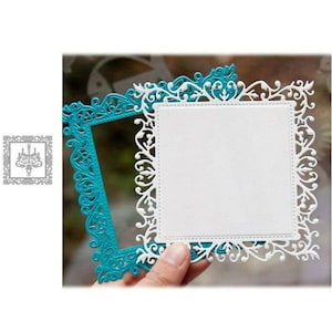 Metalen stansmessen kantlijst, Paper Craft snijmal, Embossingstencil, Scrapbookingstansen, DIY-kaarten maken, Leaf Vine Square Frame Die Cuts