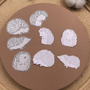 Leuke egels metalen stansmessen, papier ambachtelijke snijmal, reliëfstencil, scrapbooking sterft, doe-het-zelf kaarten maken, 4 stuks dieren egel gestanst