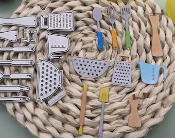 Cooking Utensils Metal Cutting Dies,Paper Craft Cutting Die, Embossing Stencil,Scrapbooking Dies,DIY Card Making,Die Cut