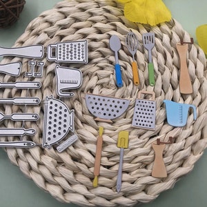 Moldes de corte de metal para utensílios de cozinha, matriz de corte de artesanato de papel, estêncil de gravação, scrapbooking, fabricação de cartão diy, corte