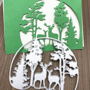 Forest Deer Metal Die Cuts,Paper Craft Cutting Dies Stencils for DIY Scrapbooking Photo Decorative Card Making Supplies