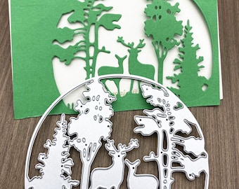 Wald Hirsch Metall sterben schneidet, Papier Handwerk Stanzformen Schablonen für DIY Scrapbooking Foto dekorative Karte machen Lieferungen