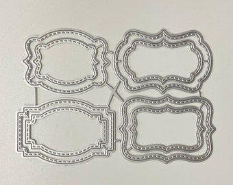 Labels Metal Cutting Dies,Paper Craft Cutting Die, Embossing Stencil,Scrapbooking Dies,DIY Card Making, Flower Border Die Cuts