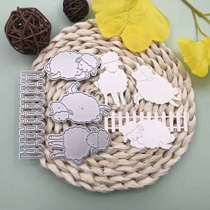 Schapenomheining metalen stansmessen, Paper Craft snijmal, reliëfstencil, scrapbooking sterft, DIY-kaarten maken, gestanst