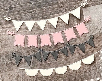 4Pcs Triangle Circle banners Metal Die Cuts,Paper Craft Cutting Dies Stencils for DIY Scrapbooking Photo Decorative Card Making Supplies