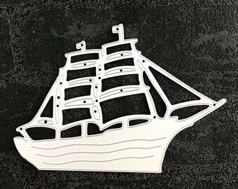 Fustella in metallo a forma di barca a vela per scrapbooking, fustelle per la creazione di biglietti, stencil in metallo per scrapbooking, strumento fai da te, stencil per fai da te, album