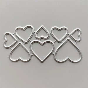 Metalowe wykrojniki do cięcia Heart Border, wykrojniki do cięcia papieru, szablony do wytłaczania, wykrojniki do scrapbookingu, tworzenie kartek DIY, zestaw wykrojników Small Heart