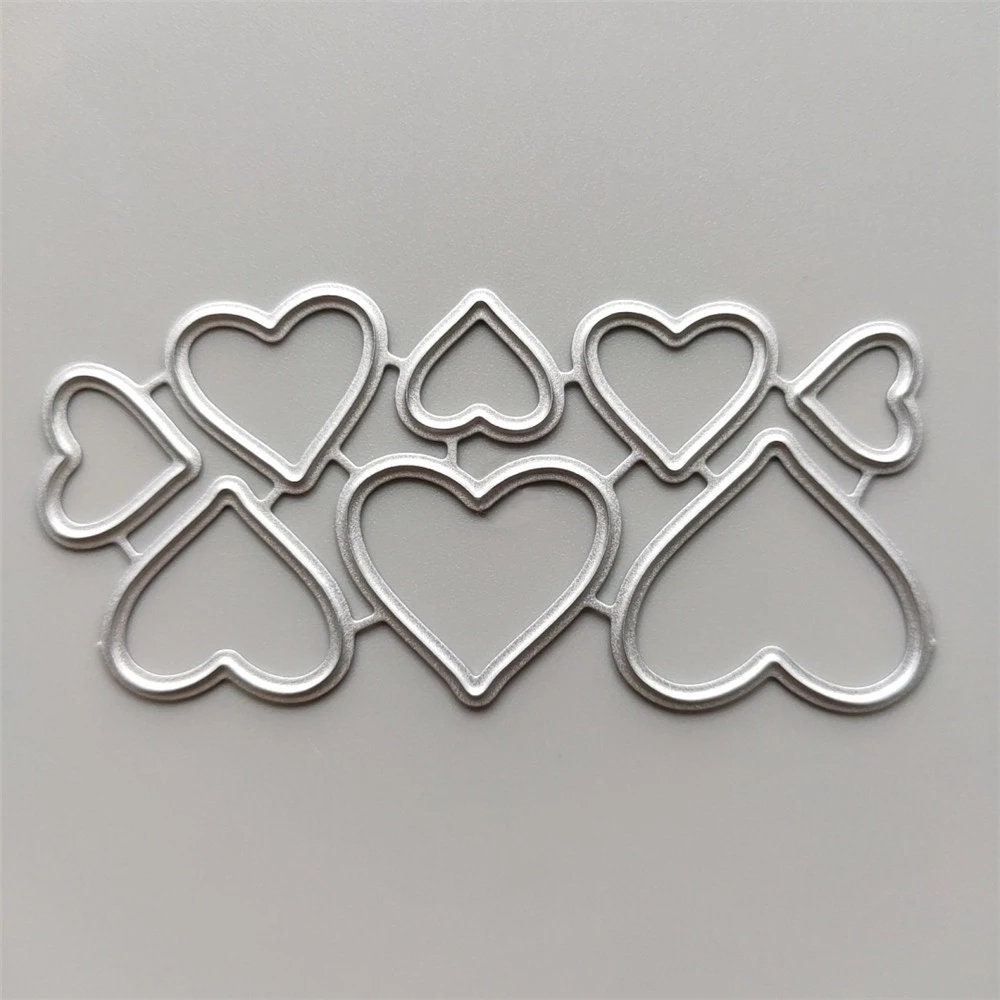 WANGCL 4 Fustelle in Metallo a Forma di Cuore, stampi per goffratura a Cuore, Stencil per Fai da Te, creazione di Biglietti, Decorazioni fotografiche, Scrapbooking di Carta