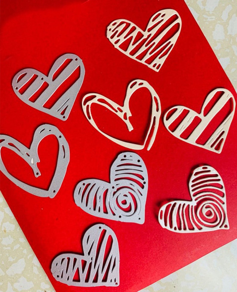 4pcs Love Heart Metal Die Cuts,paper Craft Forest Cutting Dies Stencils ...