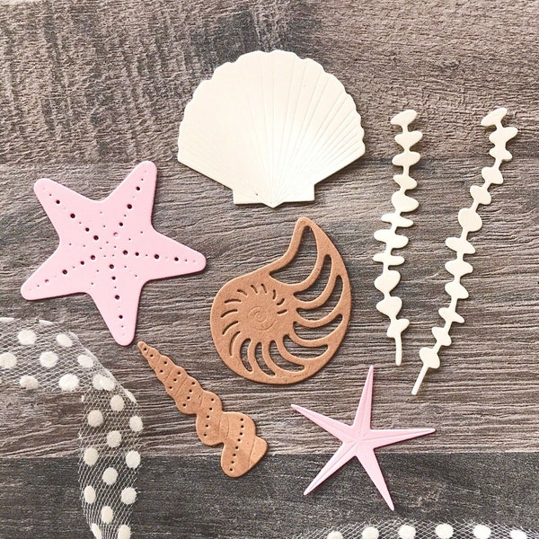 Beach Shell Metal Cutting Dies,Paper Craft Cutting Die, Embossing Stencil,Scrapbooking Dies,DIY Card Making,Sea Star Conch Die Cut