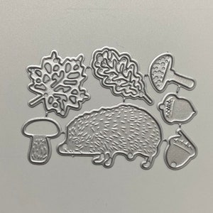 Igel Pilz Metall Schneide stanz,Papier Bastel stanzform, Prägung Schablone,Scrapbooking Dies,DIY Karten machen,Ahorn Blätter Stanzteile